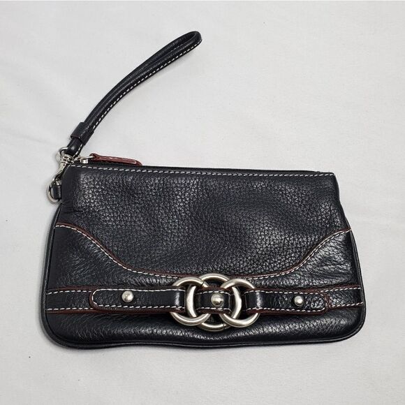 WILSON LEATHER interlocking rings wristlet bag‎ - Picture 1 of 7